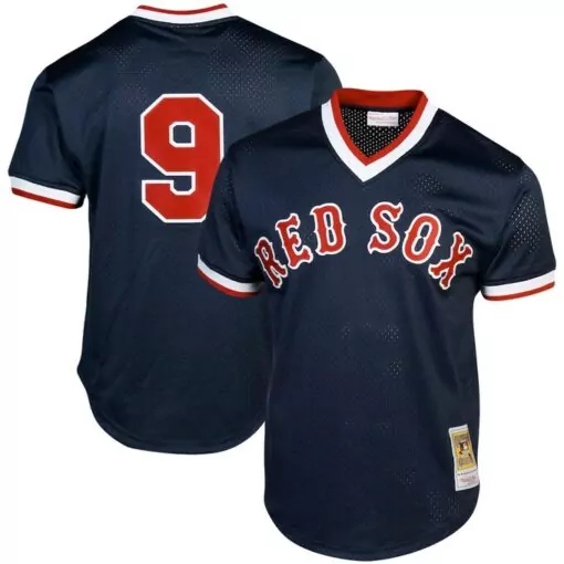 Custom Ted williams boston red sox cooperstown collection mesh batting practice jersey navy 8904