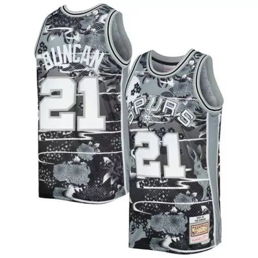 Customizable Tim duncan san antonio spurs 199899 classics lunar new year jersey silver 7105