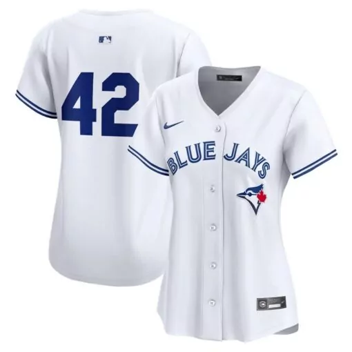 Custom Toronto blue jays womens 2024 jackie robinson day home jersey white 7689