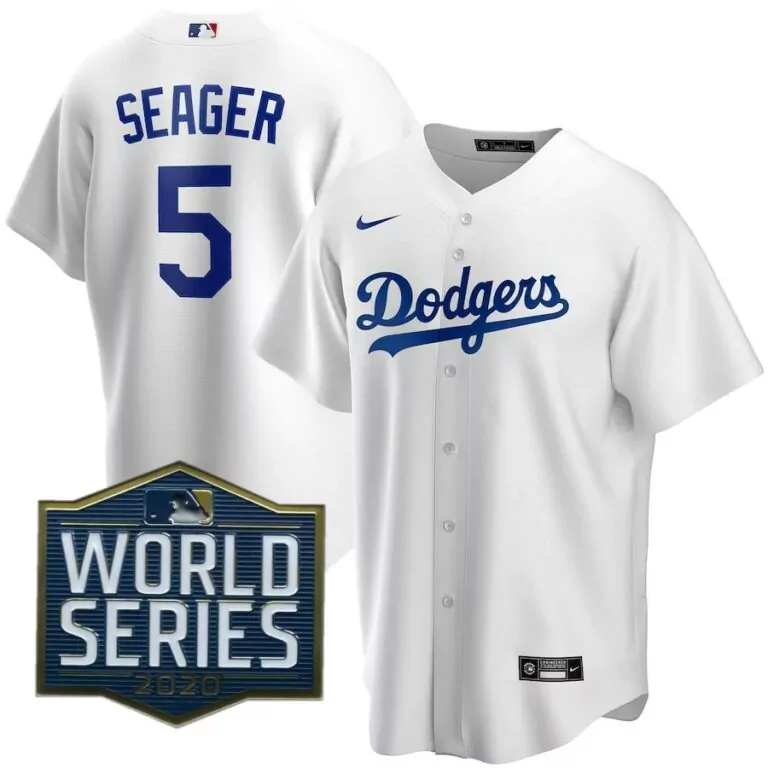 Customizable 2020 world series patch corey seager los angeles dodgers home 2020 player jersey white