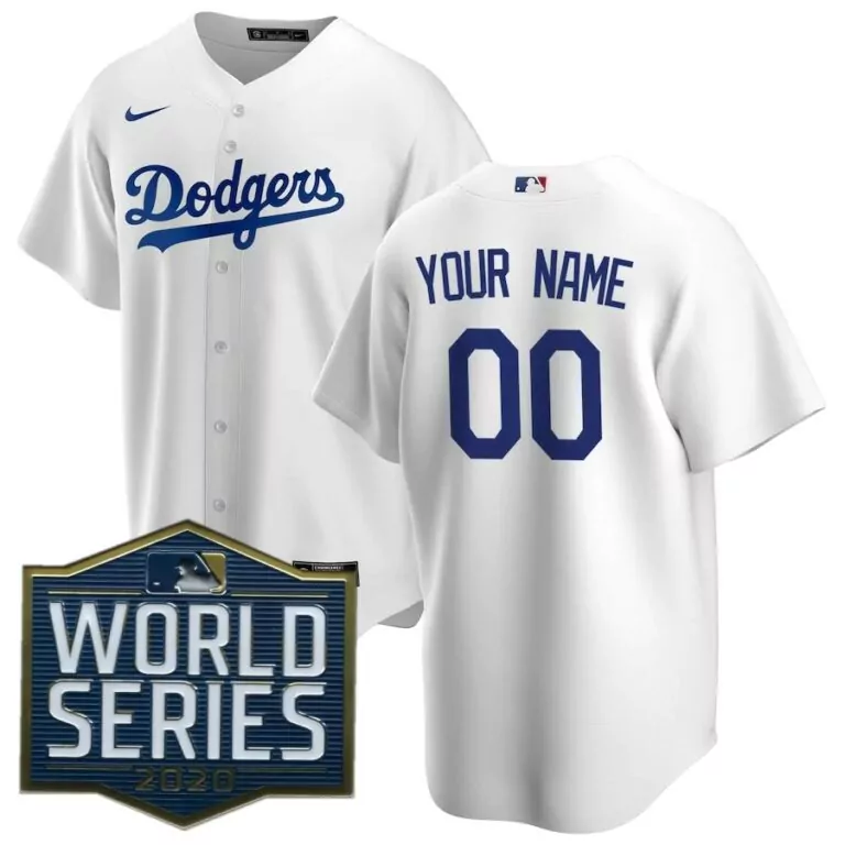 Custom 2020 world series patch los angeles dodgers home 2020 custom jersey white