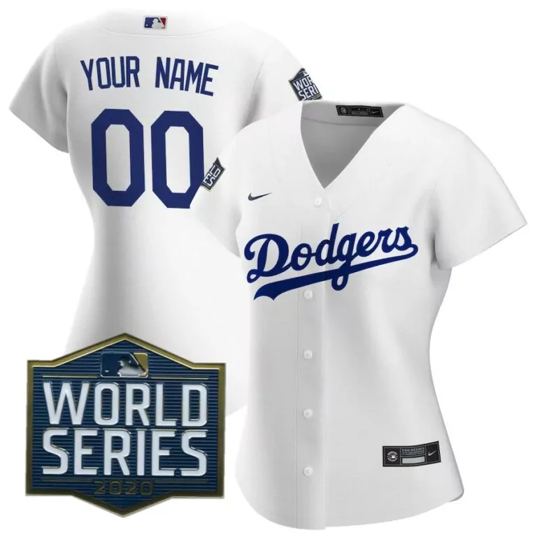 Customizable 2020 world series patch women s 2020 world series bound los angeles dodgers custom jersey white
