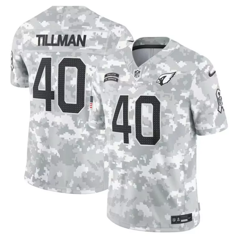 Custom Arizona cardinals 40 pat tillman 2024 salute to service retired player limited jersey arctic camo