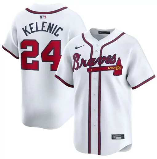 Customizable Atlanta braves 24 jarred kelenic white 2024 home limited stitched baseball jersey