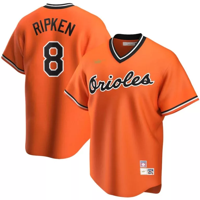 Custom Baltimore orioles 8 cal ripken jr alternate cooperstown collection player jersey orange
