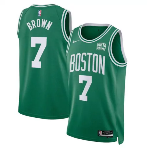 Customizable Boston celtics 7 jaylen brown green icon edition stitched basketball jersey
