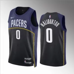 Customizable Indiana pacers 0 tyrese haliburton black navy 2022 23 city edition swingman jersey conew1png