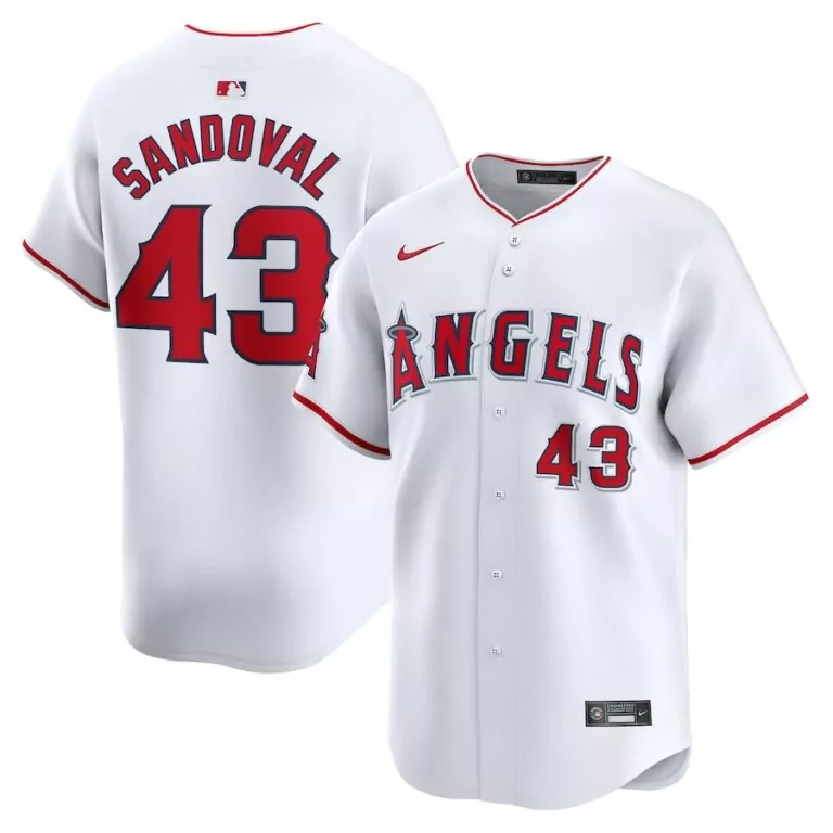 Custom Los angeles angels 43 patrick sandoval home limited player jersey white
