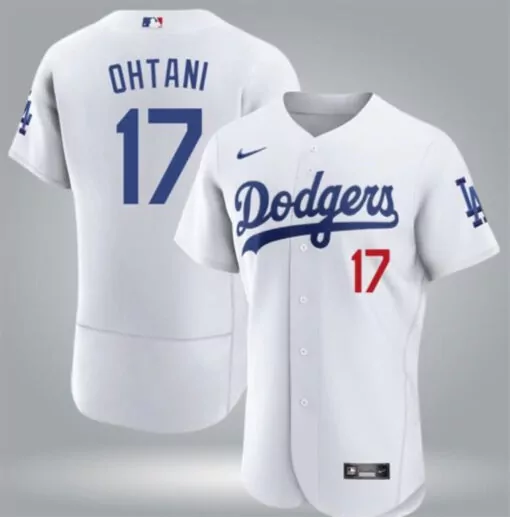 Customizable Los angeles dodgers 17 shohei ohtani white flex base stitched baseball jersey