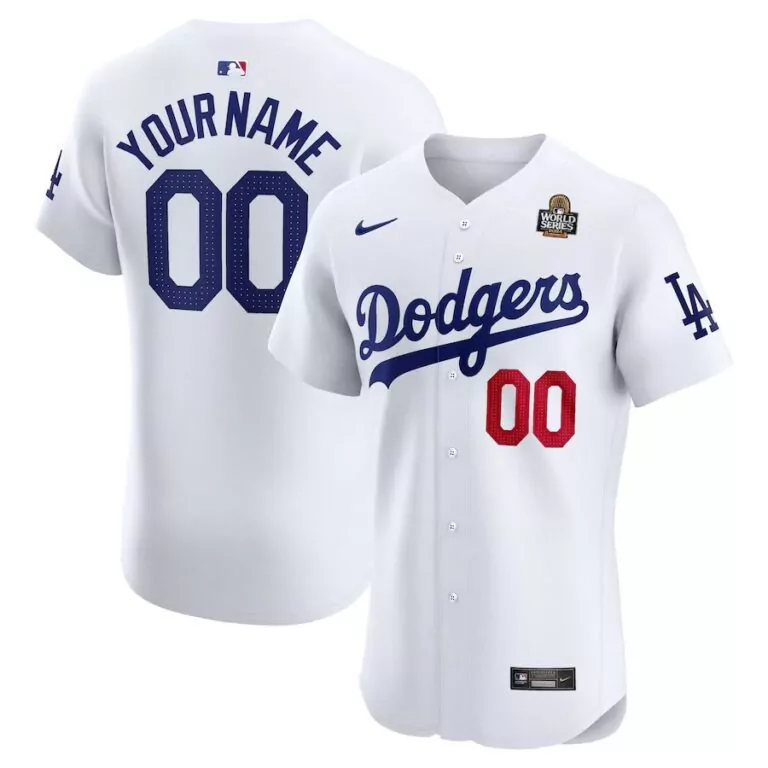 Personalized Los angeles dodgers nike 2024 world series home custom elite jersey white