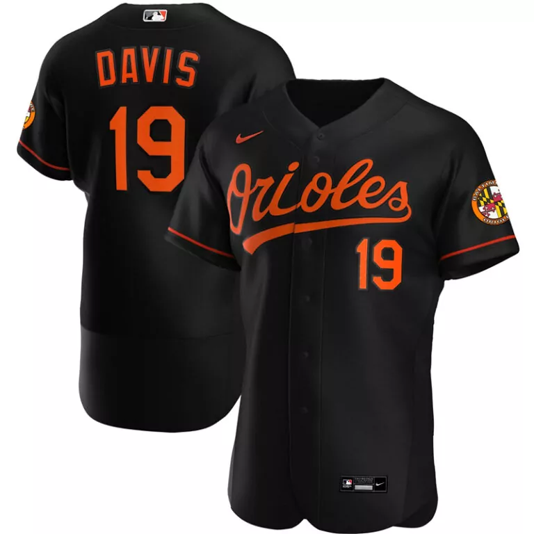 Custom Men s baltimore orioles chris davis black alternate 2020 player jersey 3