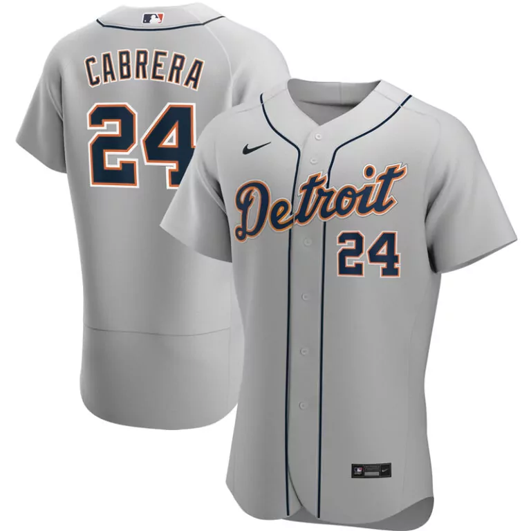 Customizable Men s detroit tigers miguel cabrera gray road 2020 player jersey 3 v2001