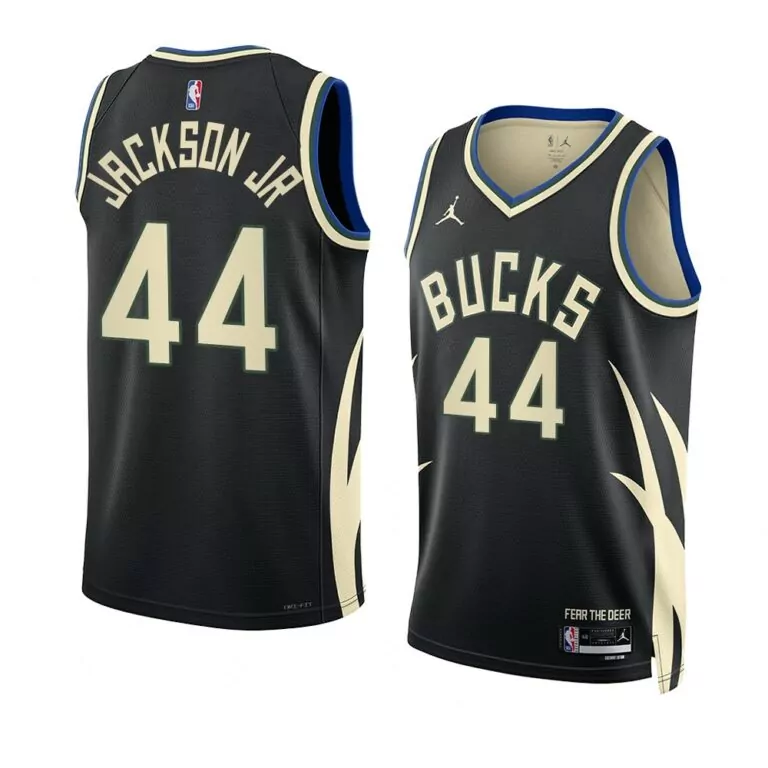 Custom Milwaukee bucks 44 andre jackson jr 2023 nba draft men green jersey 2022 2023 statement edition