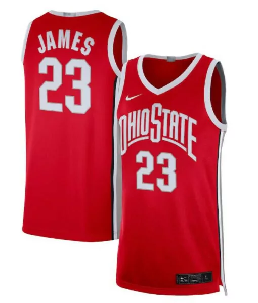 Custom Ohio state buckeyes 23 lebron james scarlet limited stitched basketball jersey