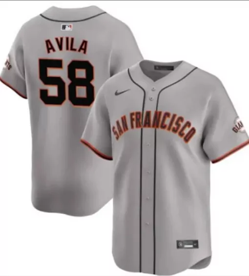 Personalized San francisco giants 58 nick avila gray away limited stitched baseball jersey