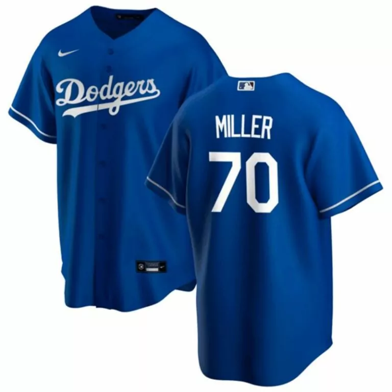 Personalized Los angeles dodgers 70 bobby miller blue cool base stitched baseball jersey