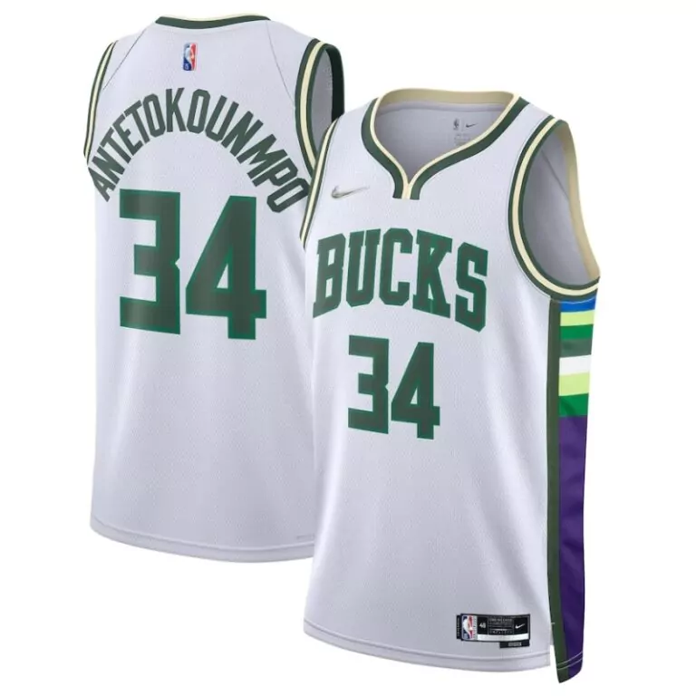 Customizable Milwaukee bucks 34 giannis antetokounmpo 202122 swingman jersey city edition white