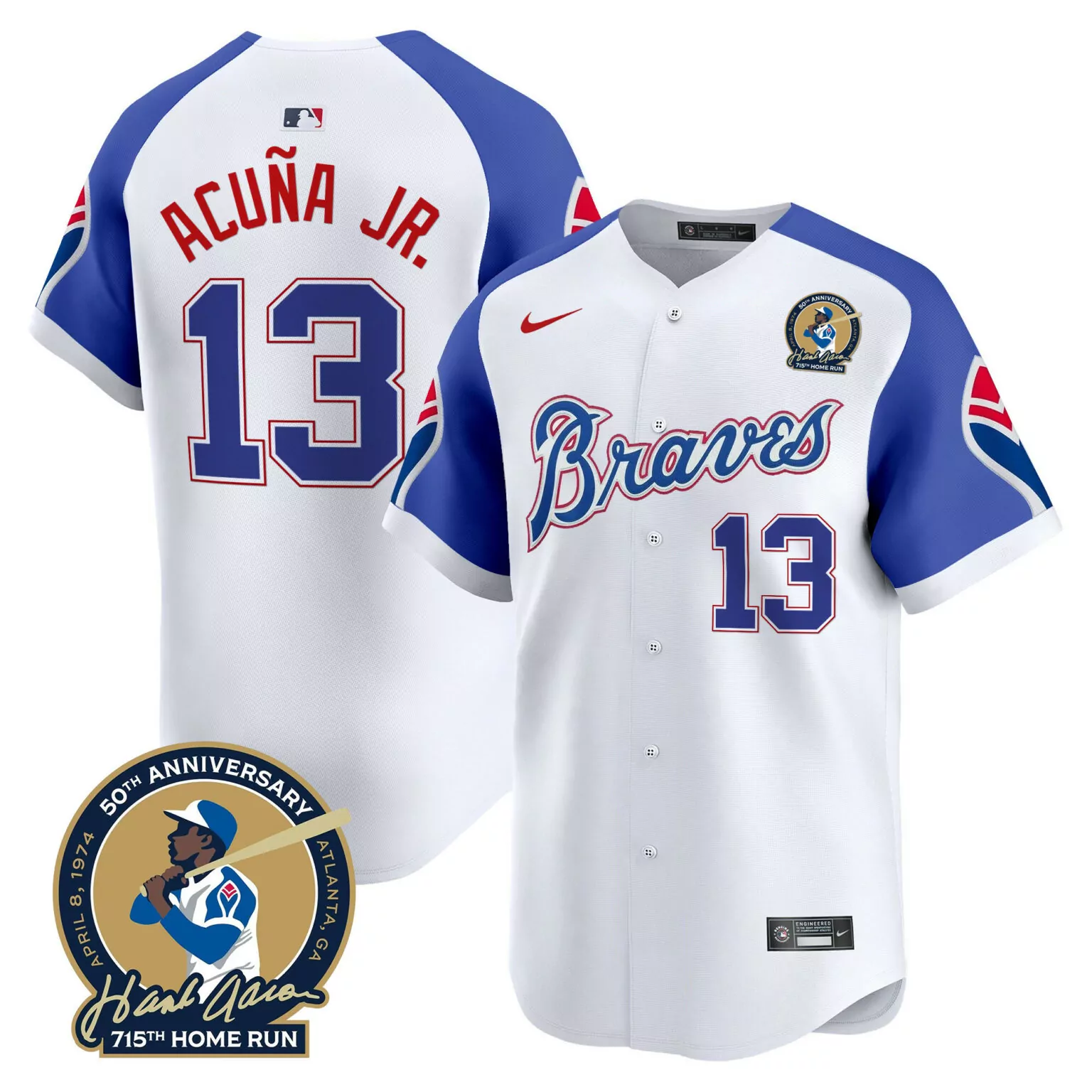 Customizable 1974 ronald acuna jr atlanta braves throwback 1974 1982 jersey all stitched 2790