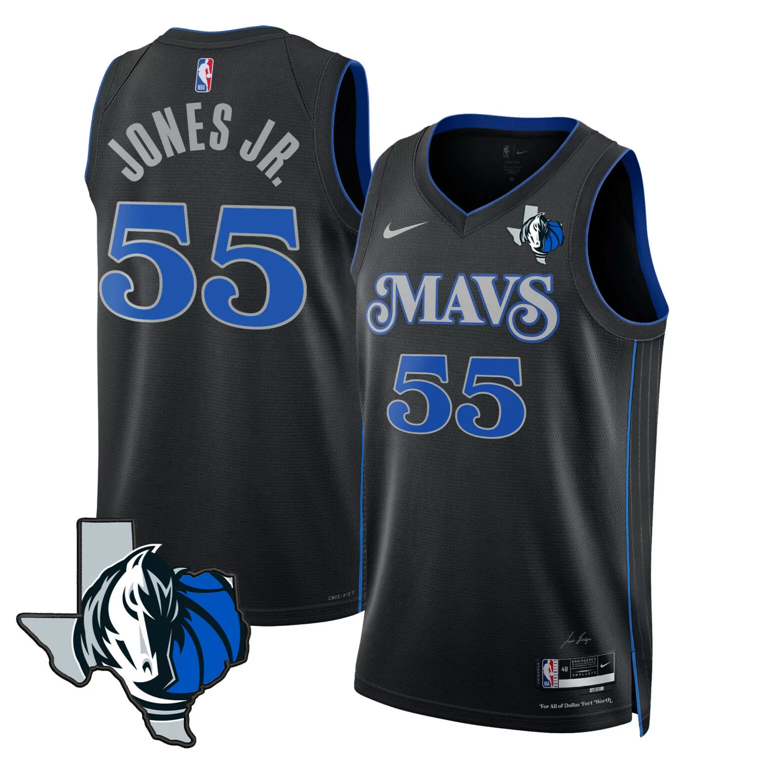 Personalized 23 24 city derrick jones jr dallas mavericks swingman jersey texas patch all stitched 8763