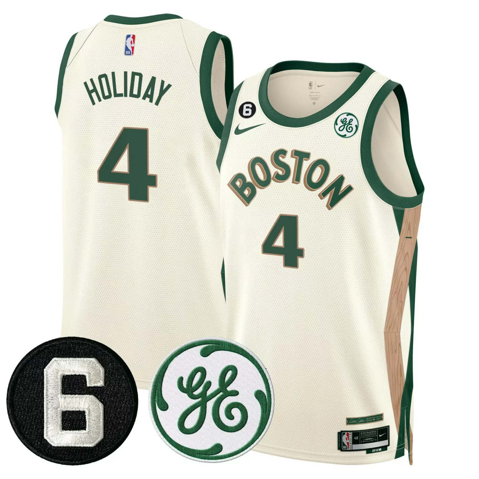 Custom 23 24 city jrue holiday boston celtics bill russell john havlicek patch jersey all stitched 5963