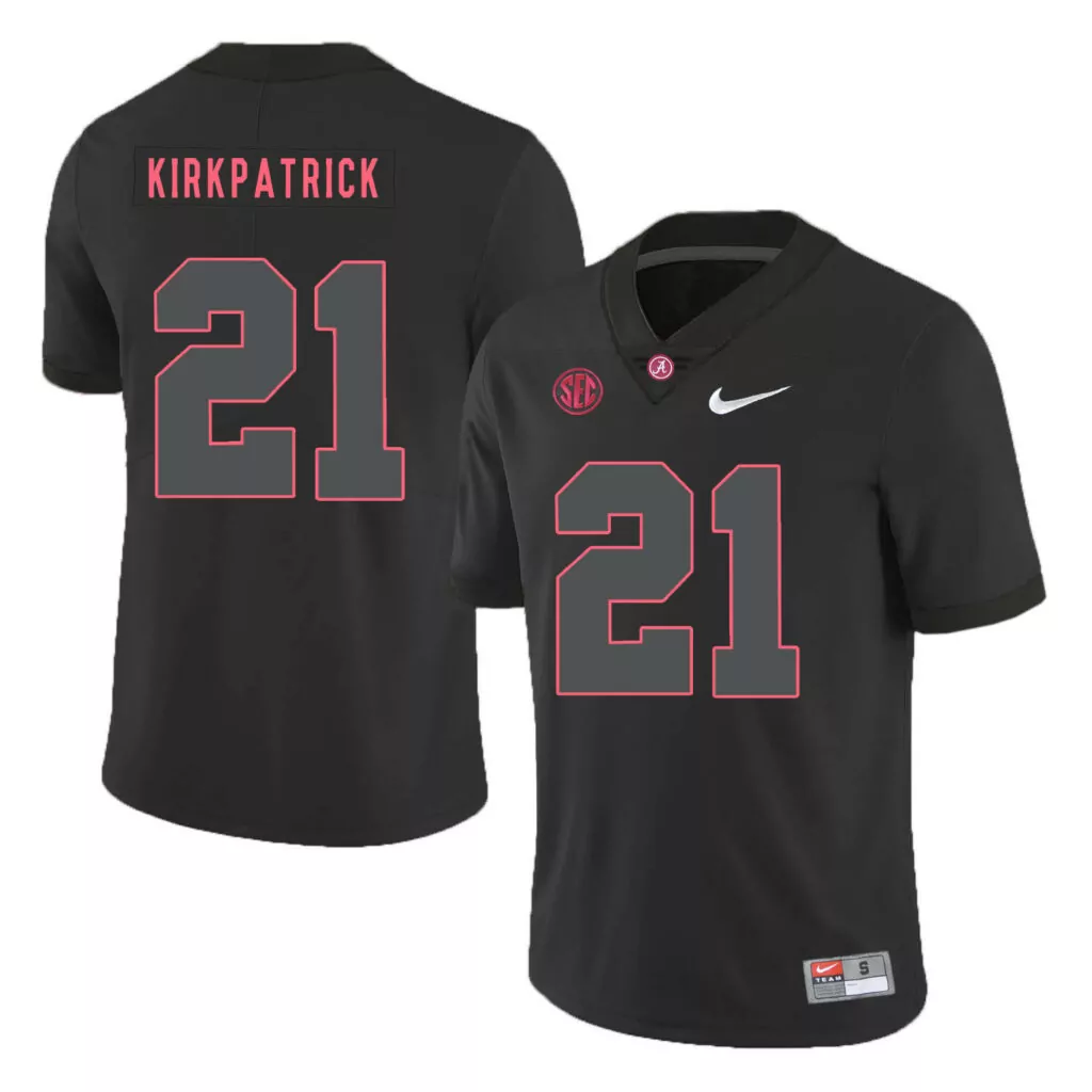 Personalized Alabama crimson tide 21 dre kirkpatrick black shadow college jersey 2567