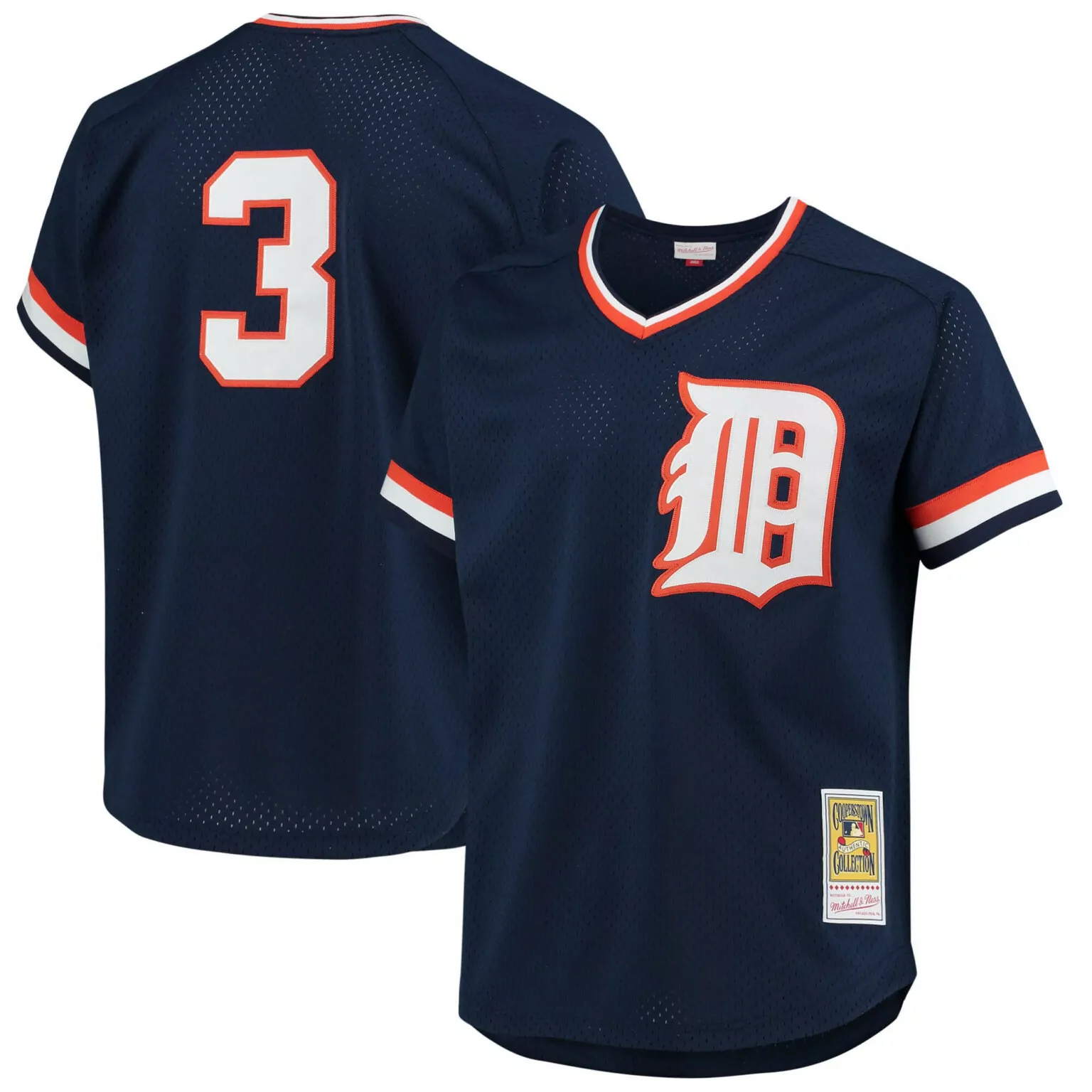 Personalized Alan trammell detroit tigers 1984 cooperstown collection mesh batting practice jersey navy 3481