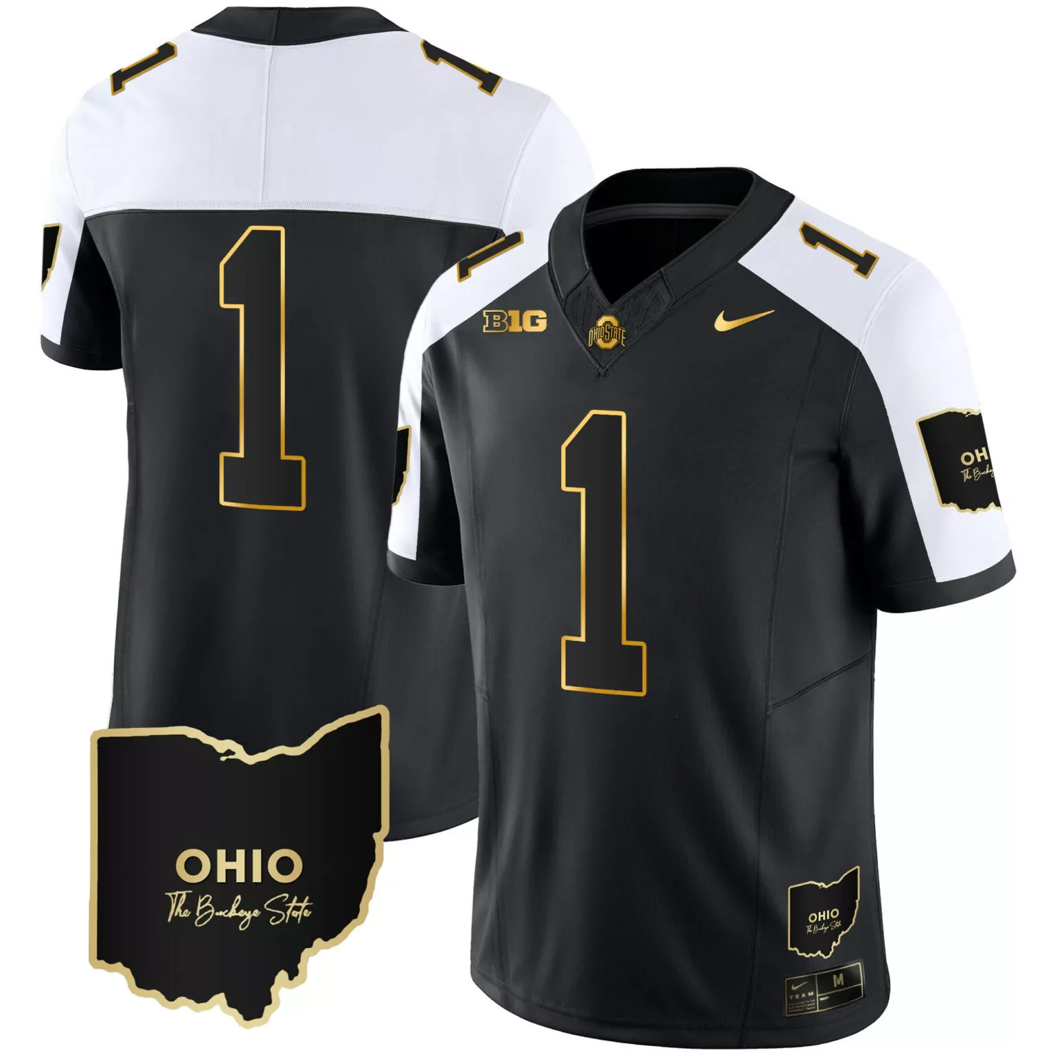Personalized Alternate 1 team ohio state buckeyes 2023 vapor gold jersey ohio patch all stitched 7273