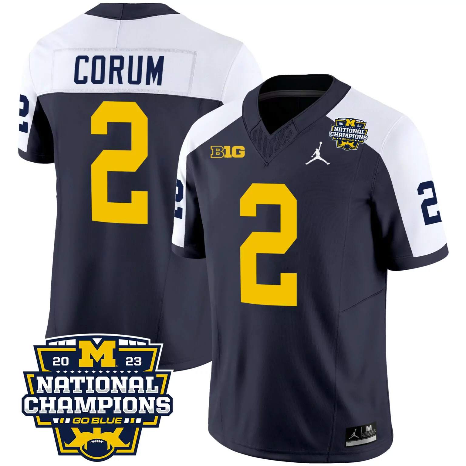 Customizable Alternate blake corum michigan wolverines 2023 national champions patch jersey v4 all stitched 2995