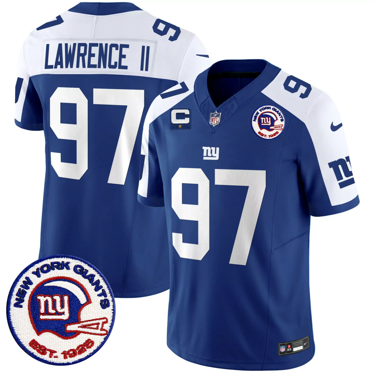 Customizable Alternate dexter lawrence ii san francisco giants est 1925 patch jersey all stitched 6251