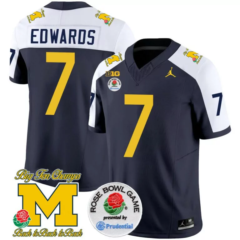 Personalized Alternate donovan edwards michigan wolverines rose bowl patch jersey all stitched 7359