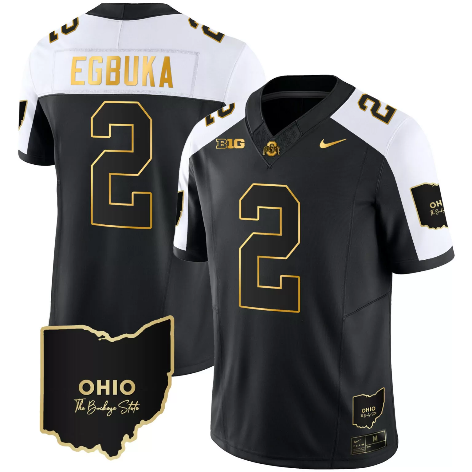 Custom Alternate emeka egbuka ohio state buckeyes 2023 vapor gold jersey ohio patch all stitched 4796