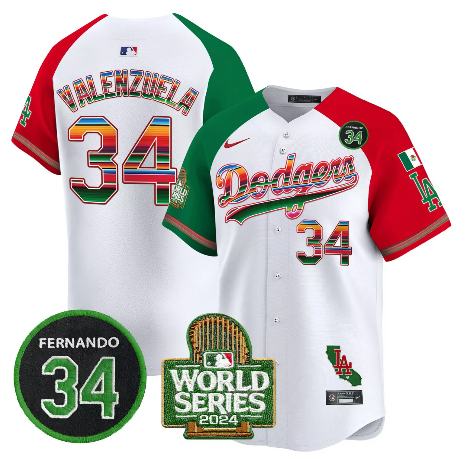 Customizable Alternate fernando valenzuela los angeles dodgers memorial 2024 world series patch jersey all stitched 3564