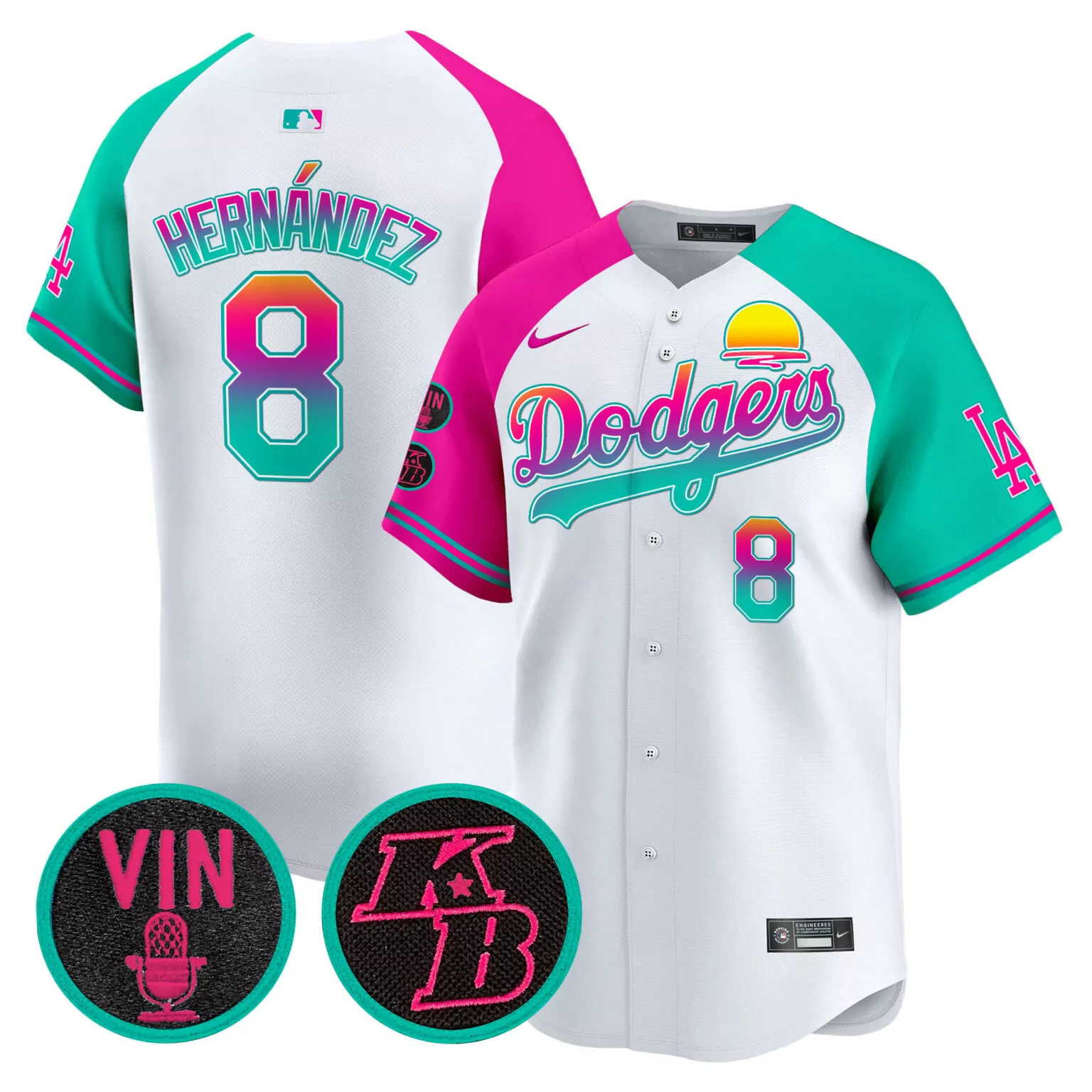 Customizable Alternate kike hernandez los angeles dodgers 2024 los angeles city style jersey v2 all stitched 2989