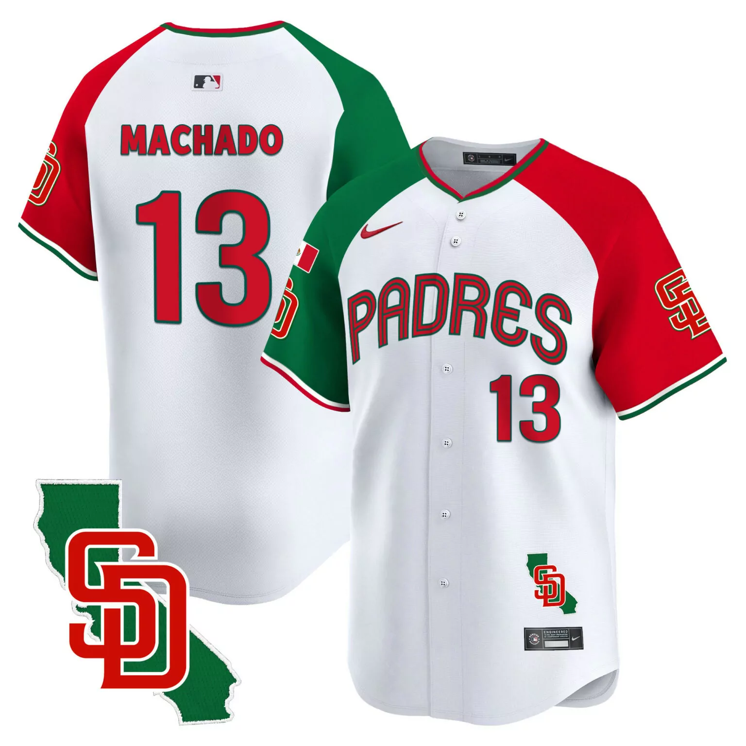 Customizable Alternate manny machado san diego padres mexico california patch jersey v4 all stitched 9462