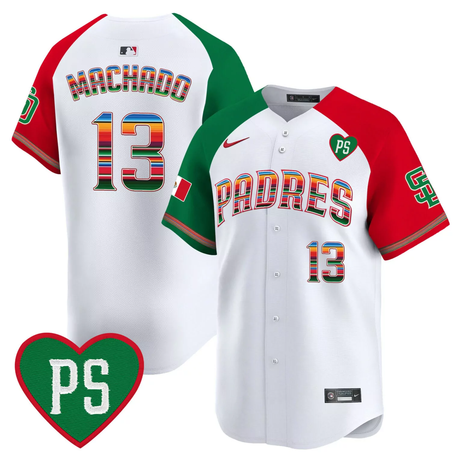 Customizable Alternate manny machado san diego padres mexico california patch jersey v4 all stitched 9462