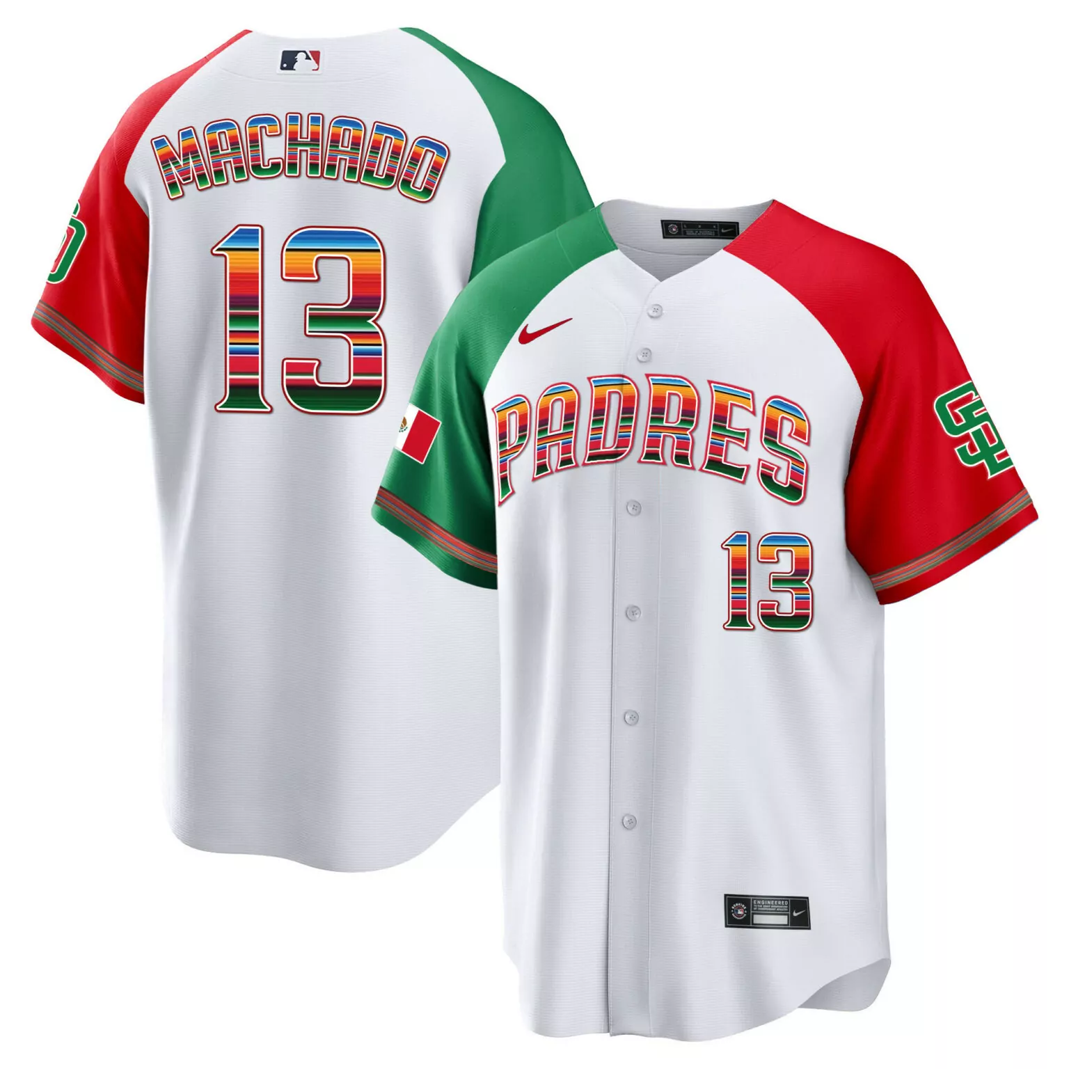Customizable Alternate manny machado san diego padres mexico california patch jersey v4 all stitched 9462