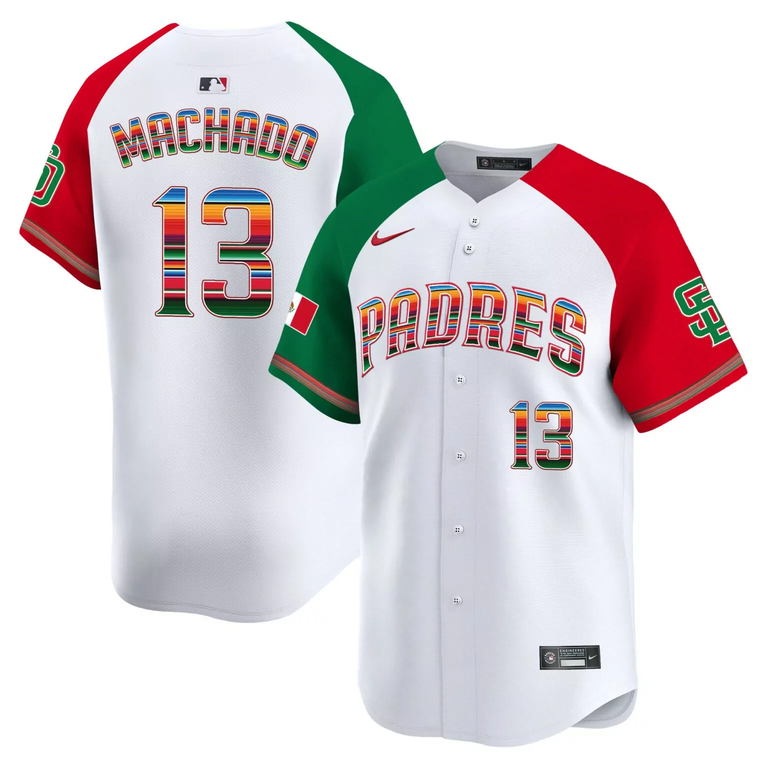 Custom Alternate manny machado san diego padres mexico jersey all stitched 5370