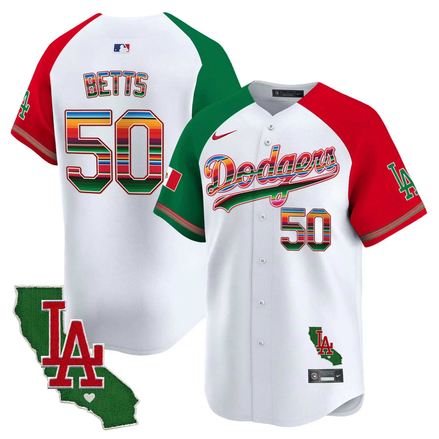 Personalized Alternate mookie betts los angeles dodgers mexico california patch jersey all stitched 5690