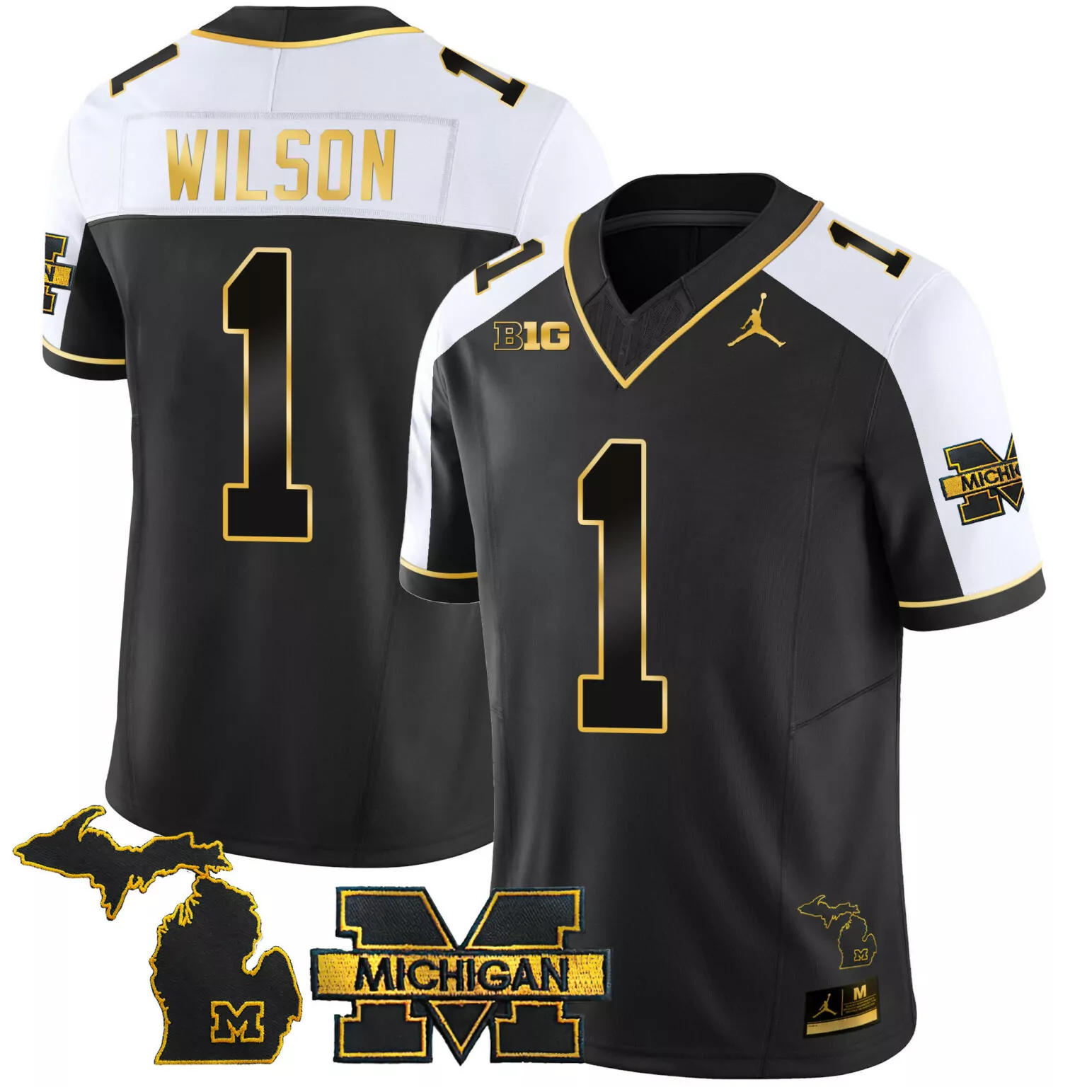Custom Alternate roman wilson michigan wolverines 2024 vapor gold jersey all stitched 3780