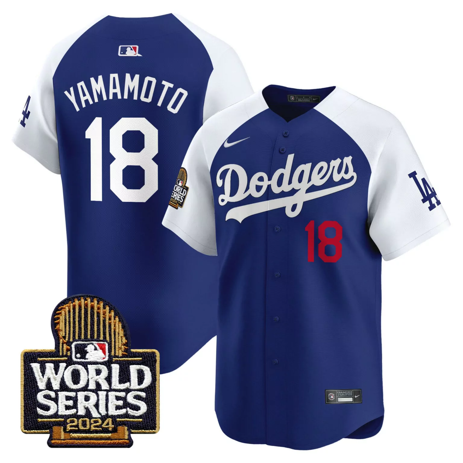 Custom Alternate royal yamamoto los angeles dodgers 2024 world series jersey all stitched 8805
