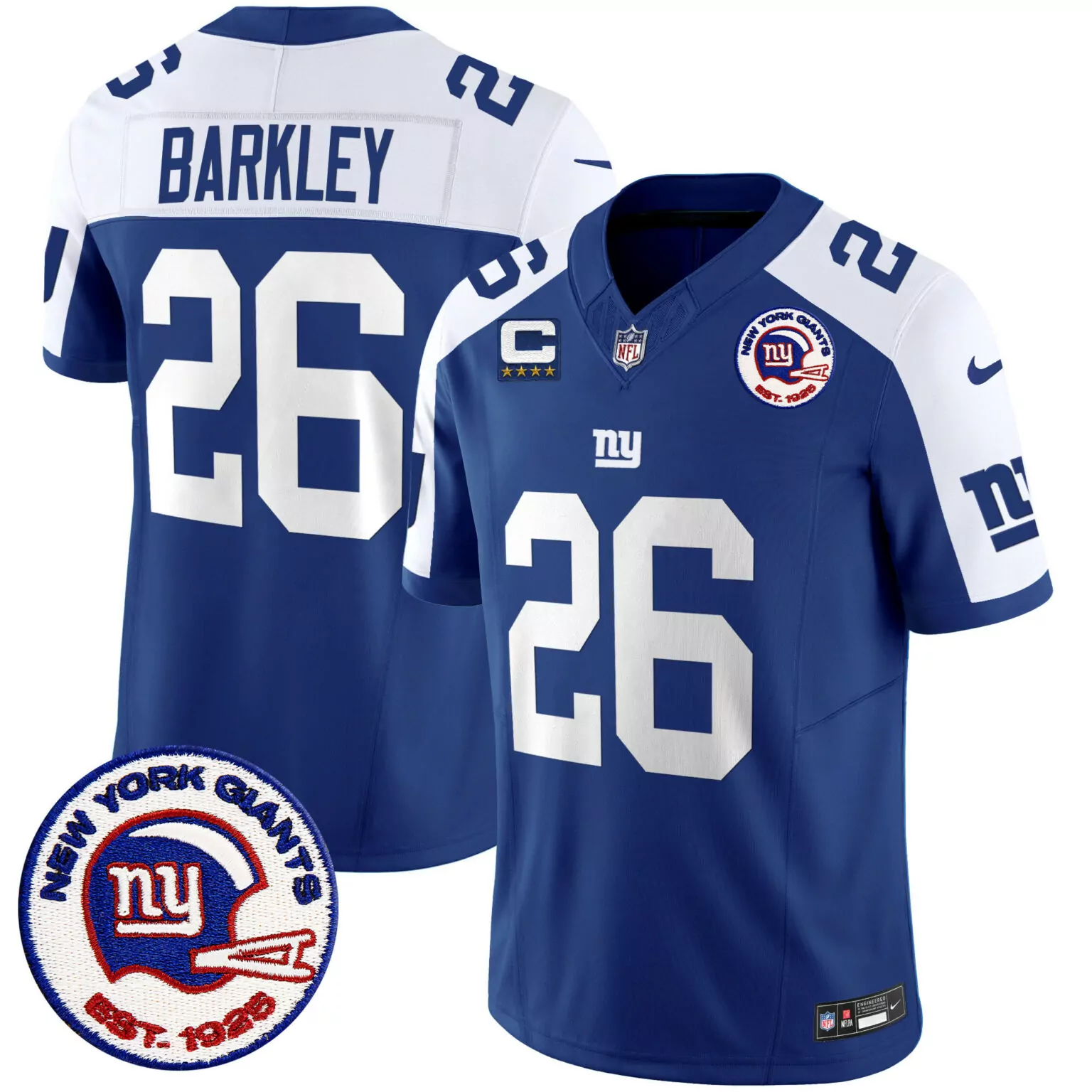 Customizable Alternate saquon barkley san francisco giants est 1925 patch jersey all stitched 5669
