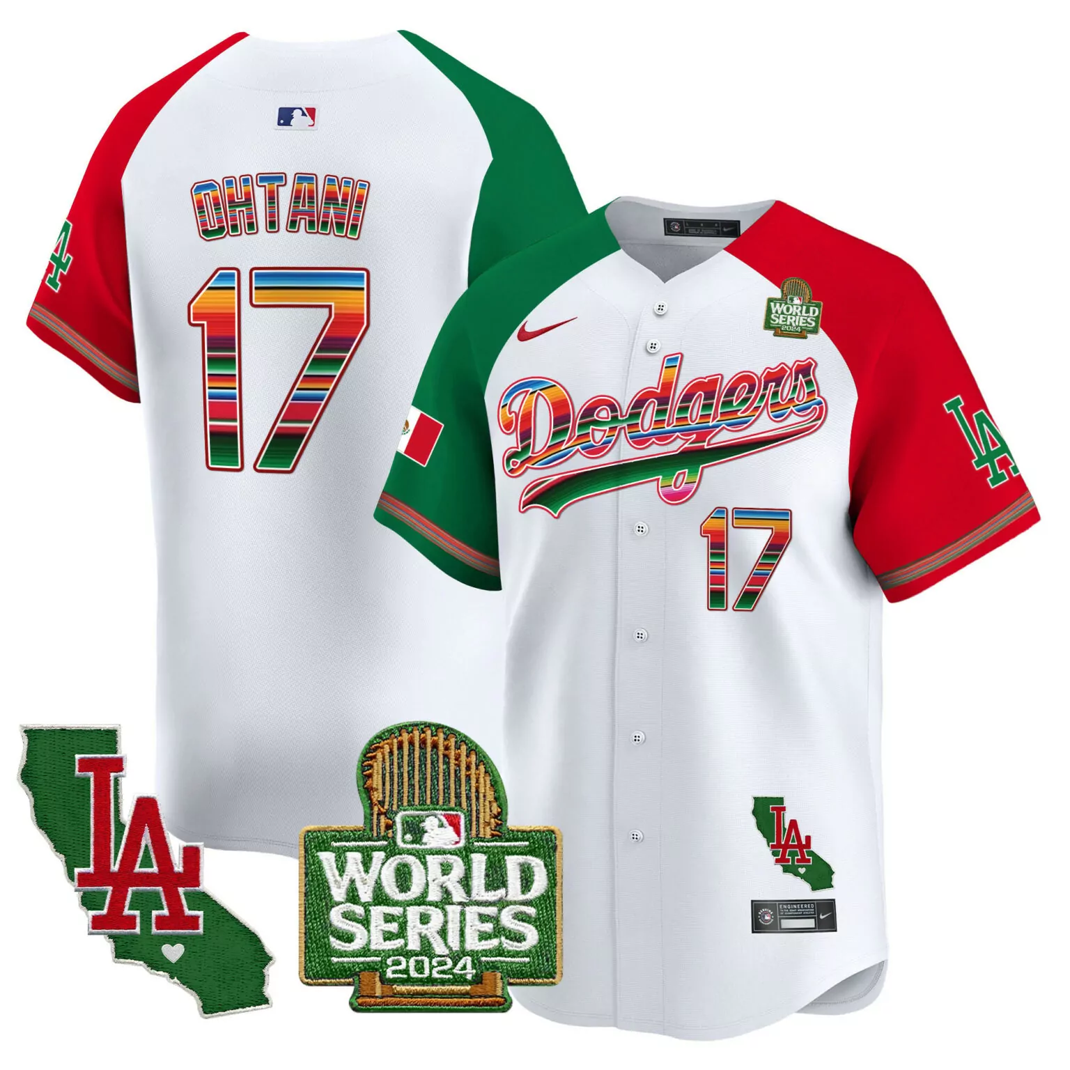Custom Alternate shohei ohtani los angeles dodgers mexico 2024 world series jersey v2 all stitched 3063