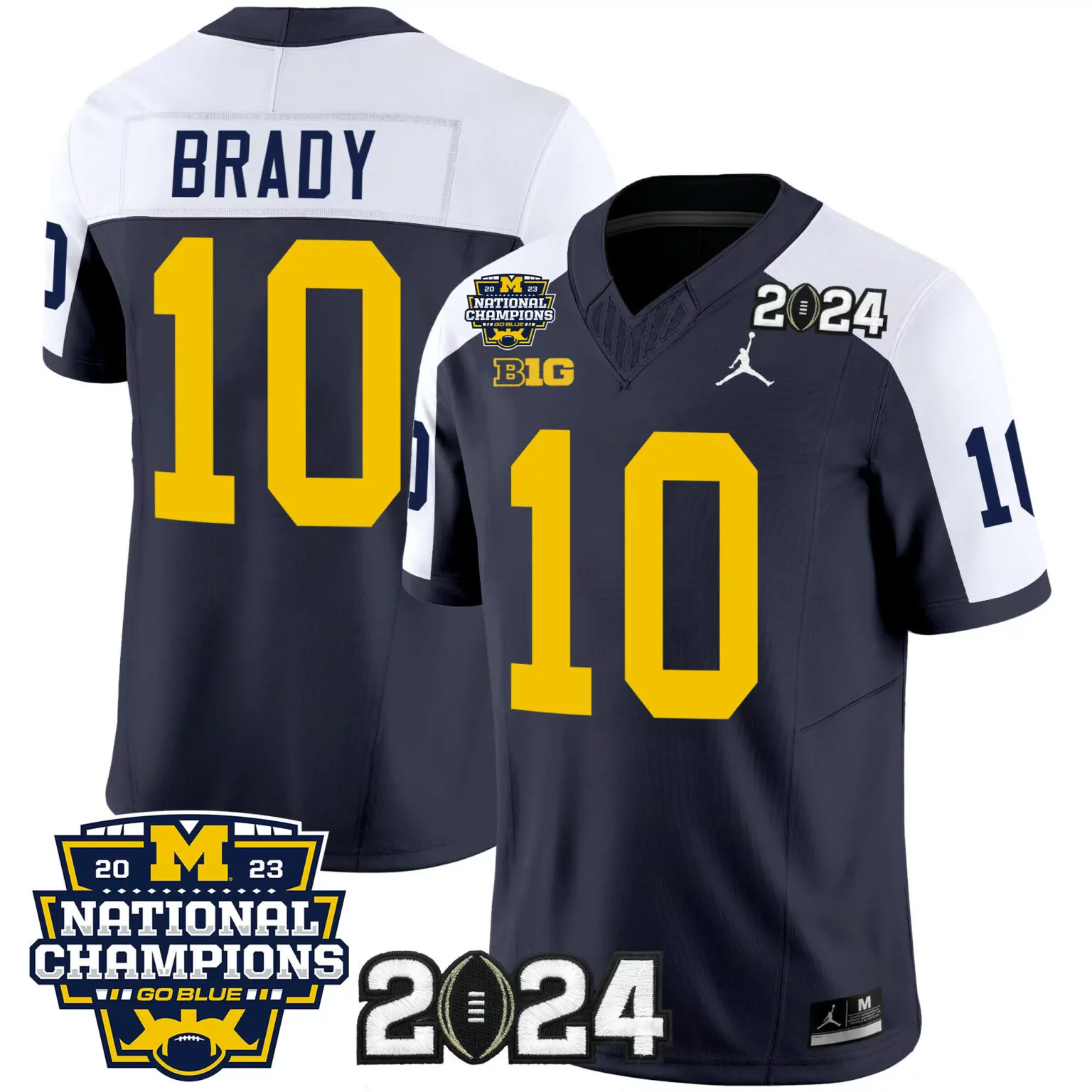 Customizable Alternate tom brady michigan wolverines 2023 national champions patch jersey v5 all stitched 5668