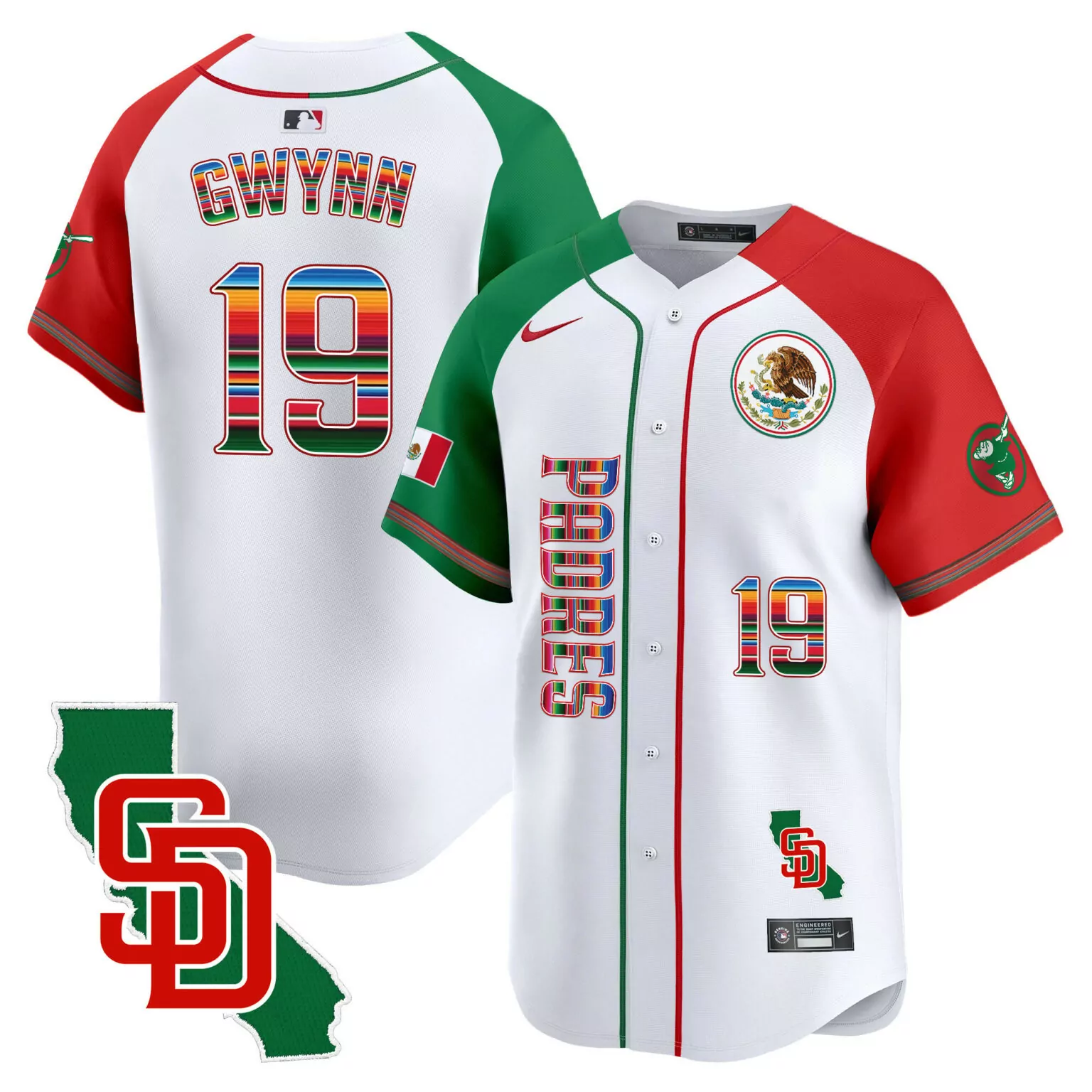 Personalized Alternate tony gwynn san diego padres mexico california patch jersey v2 all stitched 8352