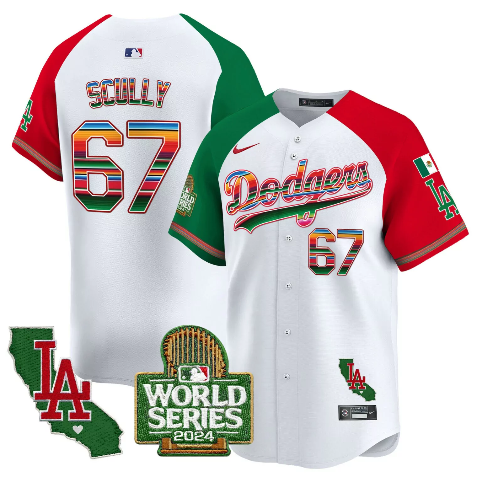 Personalized Alternate vin scully los angeles dodgers mexico 2024 world series jersey all stitched 3364