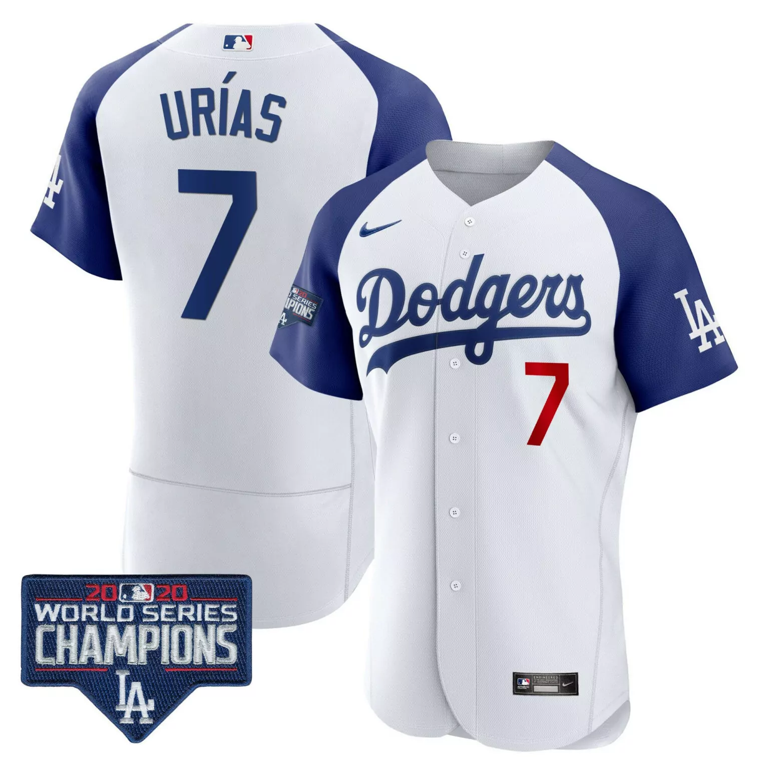 Customizable Alternate white julio uras los angeles dodgers world series champions patch jersey all stitched 9208