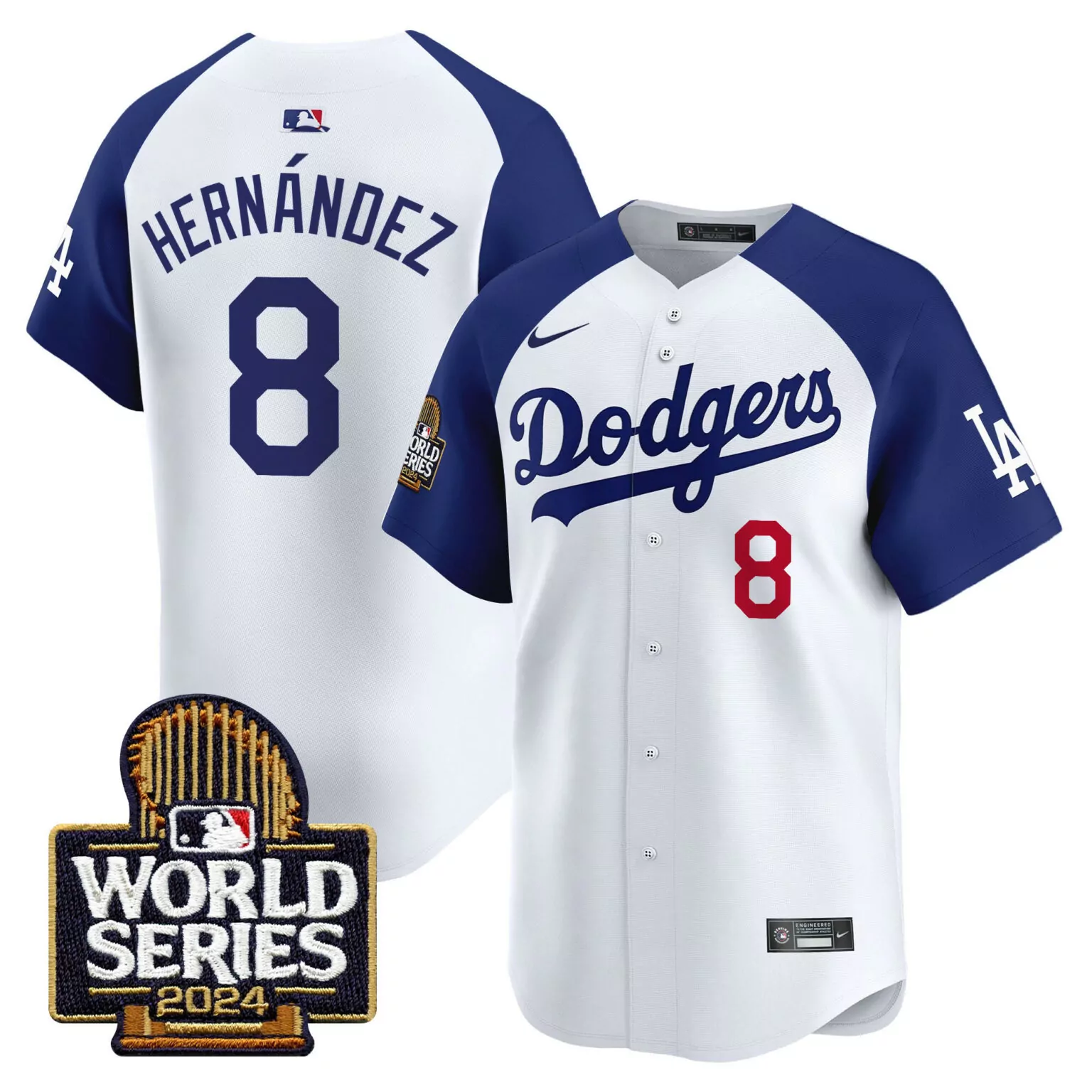 Customizable Alternate white kike hernandez los angeles dodgers 2024 world series jersey all stitched 9452