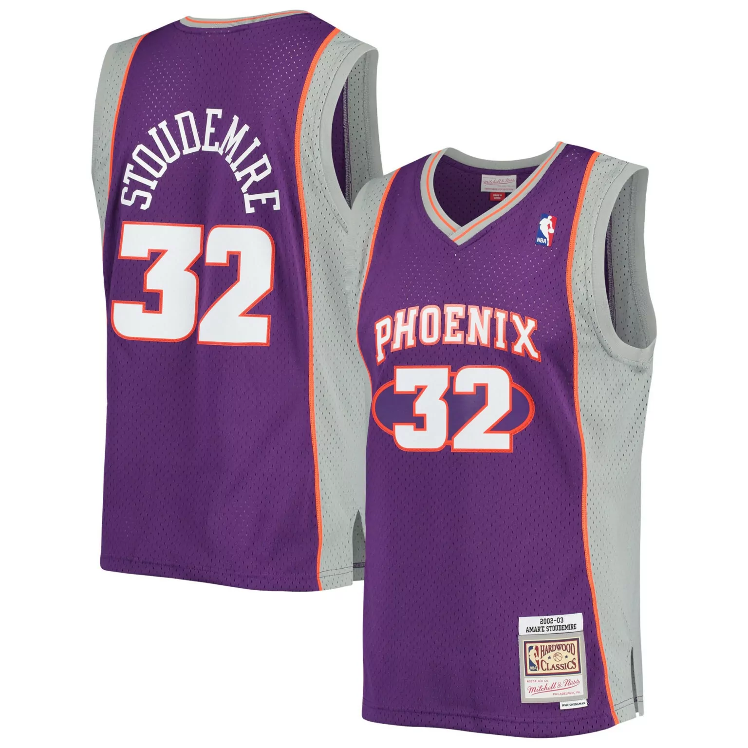 Custom Amare stoudemire phoenix suns 20022003 hardwood classics jersey purple nba 1760