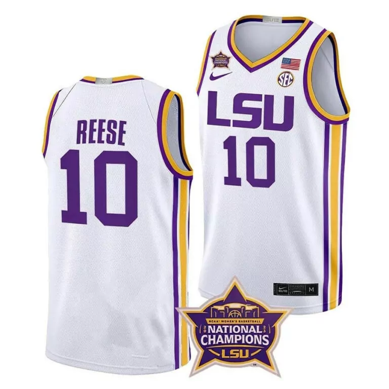 Personalized Angel reese lsu tigers college champions white 2023 jersey all stitched 9267