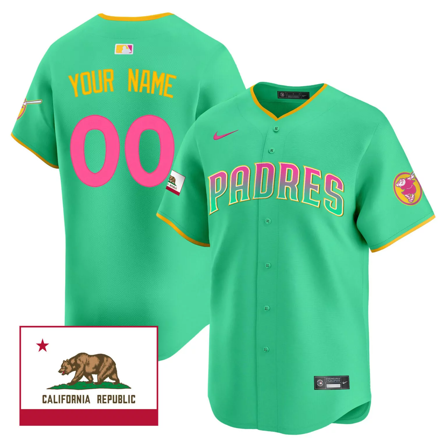 Custom Aqua san diego padres 2024 san diego city style vapor custom jersey all stitched 1066